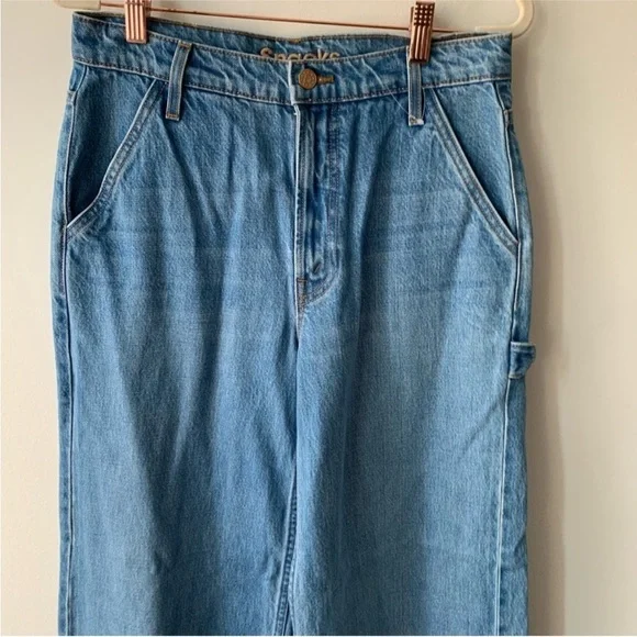 MOTHER The Fun Dip Utility Puddle Jeans Wide leg Sz 24 - Picture 10 of 14
